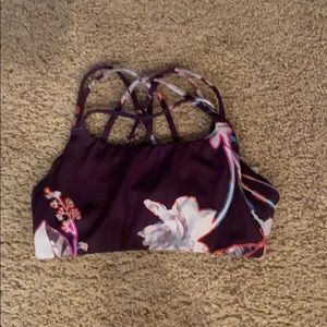 Purple Floral Athleta Sports Bra
